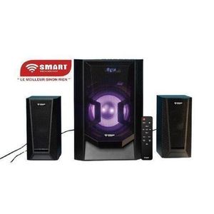 Smart Haut-Parleur Multimédia 2.1 CH (STH-8877M) - 60W / LED/ Bluetooth/ AUX/ FM/ SD/ USB/ Télécommande/ Design Noir