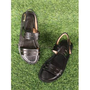 Sandales en véritable cuir pour homme noir 