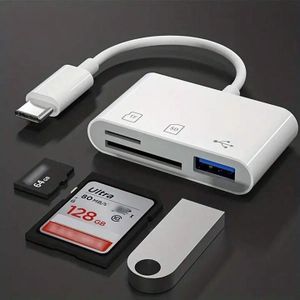 4 en 1 Lecteur de carte externe Usb Micro Sd & Tf Adaptateur de lecteur de  carte pour Iphon