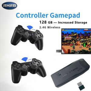 Console de jeux RHRB 128 Go, grande capacité de mémoire, 4K HD, avec 620/818/10 000 jeux classiques intégrés