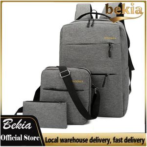 Bekia Sac À Dos 3 En 1 + Sac À Bandoulière + Portefeuille Pour Hommes Taille Du Sac À Dos 30 - 42 - 13 Cm