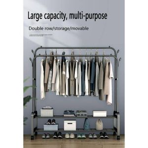 AGREABLE Porte-manteau sur pied, meuble de maison, chambre Étagère 2 En 1 pour Vêtements Et Chaussures