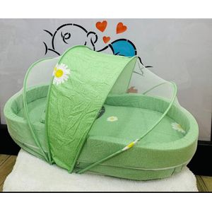 Lit Bébé Pliable avec Moustiquaire – Confort & Protection Totale _VERT 