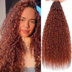Tresses crochetées ondulées de 24 pouces, extensions de cheveux synthétiques pré-bouclées de 40 g/16 mèches