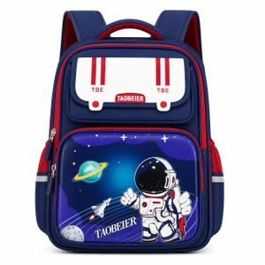 Sac à Dos Scolaire Garçon TAOBEIER Astronaute 3D - Cartable Léger, Imperméable et Ergonomique pour Primaire - Bleu Marine 2