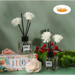 Diffuseur de Parfum d’Ambiance avec Bâtonnets – Parfum Maison Élégant, Longue Durée & Décoration Chic - White Peach