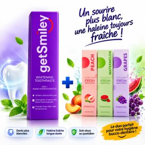 SIRUINI GetSmiley Dentifrice blanchissant Plus Lot De 3 Parfums De Bouche