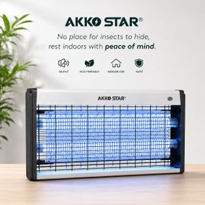 AKKO STAR AKKO STAR® – Tueur d’Insectes Électrique 30W pour Intérieur, Lampe Anti-Moustiques Haute Performance, Silencieuse et Sans Produits Chimiques, Couverture Jusqu’à 80 m²