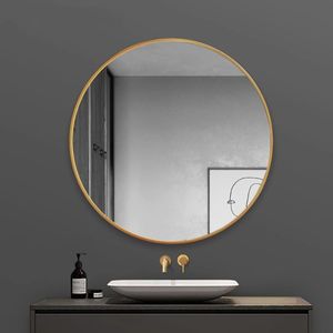 Miroir Rond 70 cm Cadre Doré – Design Moderne & Élégant pour Salle de Bain et Salon
