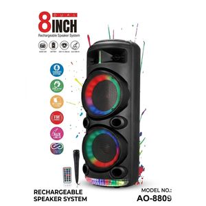 Ilux Enceinte Bluetooth Rechargeable Avec Micro - AO-8809 - USB - FM - Noir