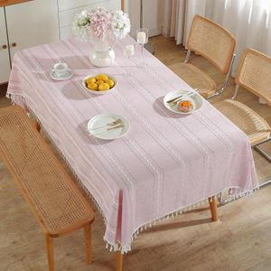 Nappe brodée en coton et lin, infroissable et résistante à la décoloration