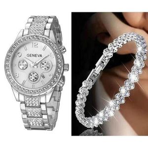 2 En 1 Mode Montre Femme Et Chaîne à Main - 31