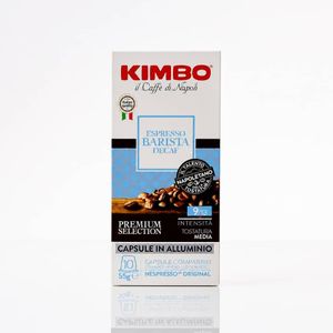 Café italien décaféiné KIMBO paquet de 10 capsules de café. café 100% Arabica, capsules de café Espresso BARISTA 100% ARABICA DECAF  intensity 9/ 13 compatibles Nespresso.