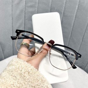 Lunettes demi-monture pour prévenir la fatigue oculaire, la sécheresse, et verres plats de protection contre la lumière bleue