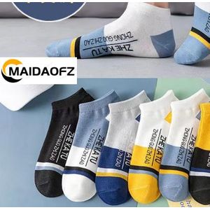MAIDAOFZ Mode 5 Paires Chaussettes En Coton Pur Homme Style Simple Lettre Medium Tube - 19-Couleur Aléatoire