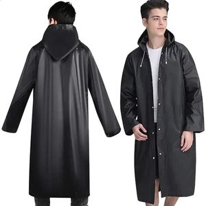 Imperméable Neutre EPA Épais à Capuche Noir pour Randonnée Camping