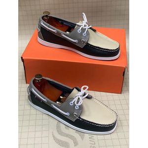 Chaussure décontractée pour Homme - Revêtement style cuir résistant - Maron-Berge-Noir - Confort & Style