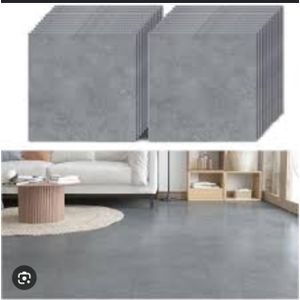 Lot de 24 pièces Sol vinyle adhésif autocollant béton gris sol PVC imperméable 