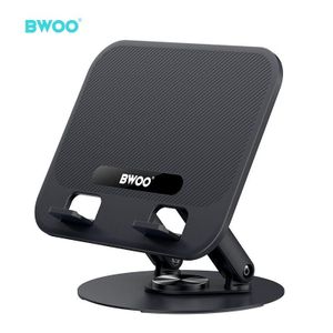 Bwoo Support d'ordinateur / Support de tablette de bureau pliable en alliage d'aluminium, rotation à 360°