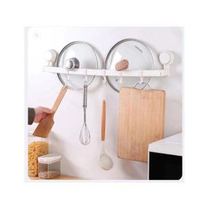 Barre de suspension à ventouses avec crochets – Fixation murale, sans perçage