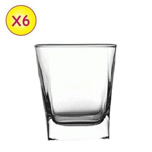 Pasabahce Lot De 6 Verres à Whisky / Eau Carré- 41290 - 310 Ml - Verre - Transparent bg