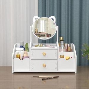 Rangement Maquillage, organisateur de cosmétiques avec tiroirs, Boite Rangement Maquillage avec Miroir