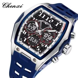 Chenxi Montre Homme ,Montre De Luxe à Quartz En Silicone CX-203