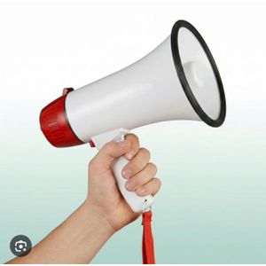 Megaphone portable muni d'une poignée pliable et une lanière idéal pour amplifier la voix 
