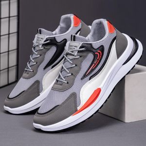 Chaussures de Sport Homme Respirantes – Baskets Running Casual Gris/Blanc