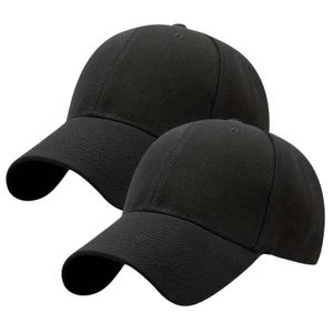 Casquette de baseball ajustable 2 pièces - Noir
