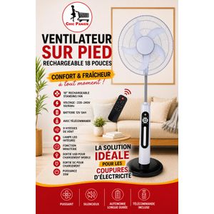 Ventilateur Rechargeable - 5 Hélices - HYBRID économique