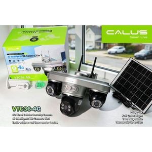 CALUS VTC36-4G – Caméra de Surveillance Solaire 4G IA HD 3-en-1