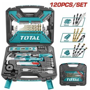 TOTAL Valise De Bricolage & Coffret D'Accessoires 120 Pièces - THKTAC01120 - Forets, Embouts & Outils À Main