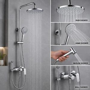  Système de Colonne de Douche 4-en-1 Multifonction avec Mitigeur & Douchette