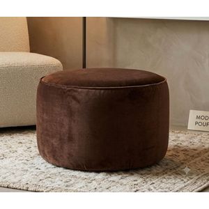 SIMO Pouf Rond en Velours Marron 