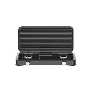 Réchaud à Gaz Double Portable avec Couvercle – Pratique et Polyvalent