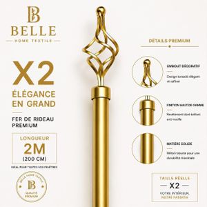 Belle  lot De 2 Tringles à Rideaux Extensible 2m