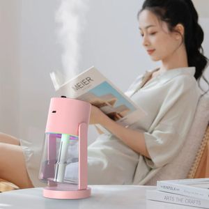 Humidificateur créatif de Projection de ciel étoilé, Mini humidificateur d'air rotatif pour voiture avec lumière LED, diffuseur d'arôme électrique USB pour chambre à coucher