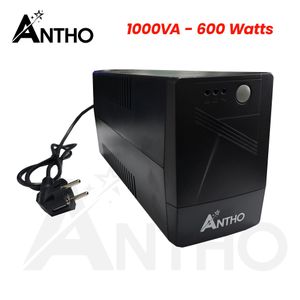 ANTHO Onduleur 1000Va - 600W - 12V7A - 2 Prises - Fr - 50Hz - 230Vac - 1000 Va