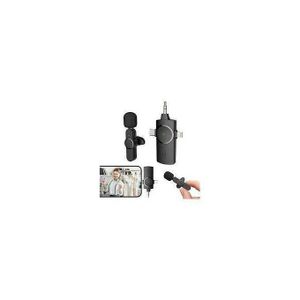 Double Microphone Sans Fil Pour Téléphone IPhone, Android, Appareil Photo, 2,4 G Avec Puce De Réduction Du Bruit Intégrée