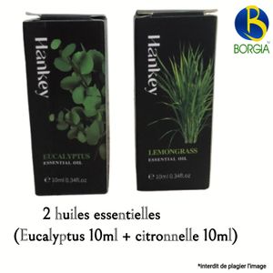 2 Huiles essentielles (eucalyptus + citronnelle)