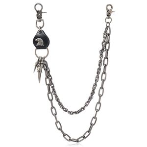 Chaîne de taille pour pantalon punk rock métal, porte-clés homme/femme, grand anneau, bijou hip-hop unisexe, cadeau noir