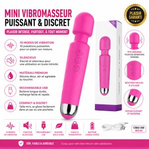 Article  MINI VIBROMASSEUR RECHARGEABLE USB – MULTI-MODES – SILICONE DOUX – COMPACT ET DISCRET