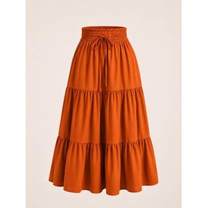 Mode Jupe Bohème Longue Orange Élégance