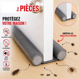 Boudin Isolant Bas de Porte Double Face 1 pièce- Anti Courant d'Air, Anti Poussière & Anti Bruit - Ajustable 95 cm - Gris