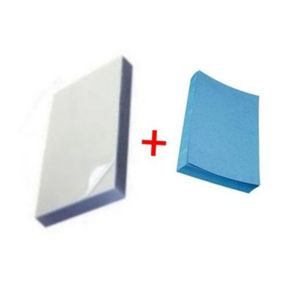 Couverture carton de reliure + plastique de protection A4 - Paquet de 210 feuilles 