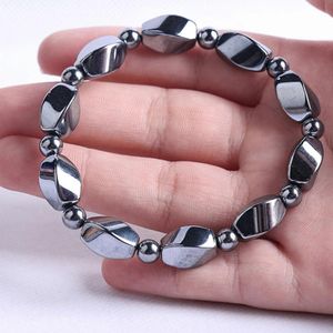 Bracelet en Pierre naturelle d'hématite torsadé 