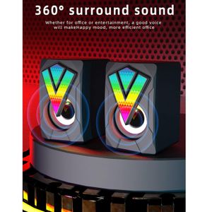 Haut-parleurs d'ordinateur, mini-enceinte filaire pour PC de bureau, alimentation USB 2.0