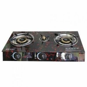 Cuisinière De Table - Vitré - 3 Feux Inox - Noir