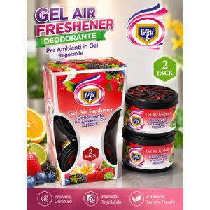 Gel Désodorisant pour Air – Parfum Fruits – Intensité Réglable – Pack de 2